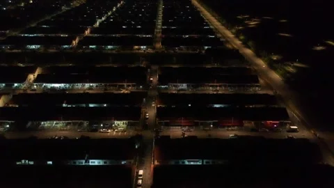 Lines of Lights (aerial drone view) Stock Footage 146222748