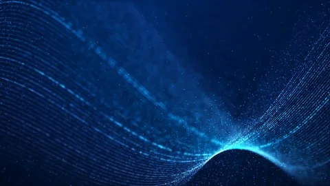 Lines lights dots particles blue Stock Footage