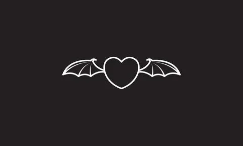 Lines love shape with wings logo vector icon illustration design Иллюстрация