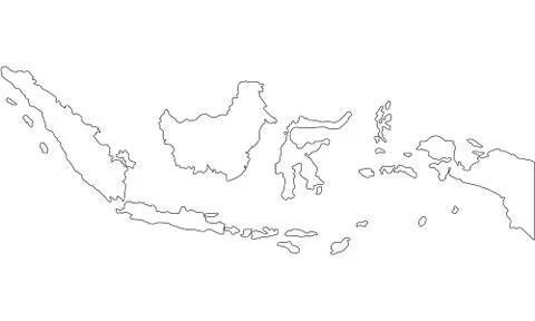 Lines maps indonesia Stock Illustration