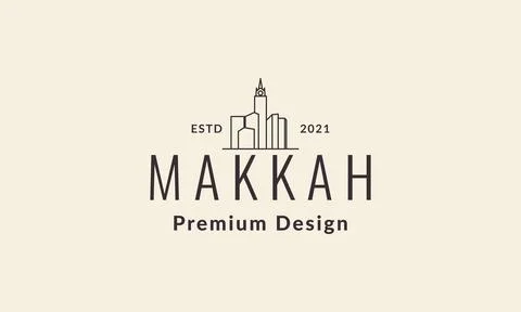 Lines Mecca skyscraper logo vector icon illustration design Stock Illustration