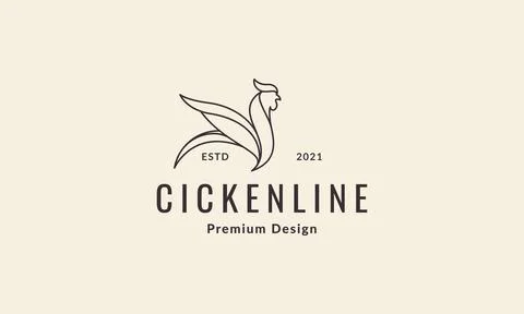 Lines modern shape rooster logo vector symbol icon design graphic illustratio Stock-Illustration