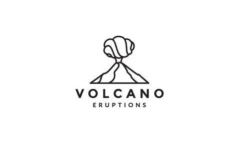 Lines mountain with eruptions logo vector symbol icon design graphic illust.. Stock Illustration