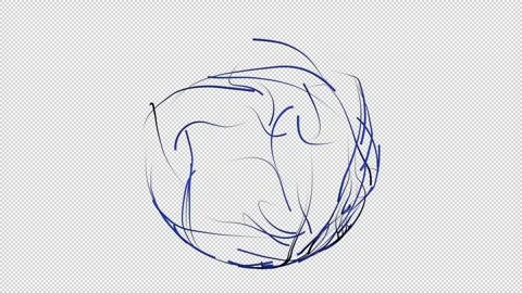 Lines moving on a sphere Stock Footage 334979634