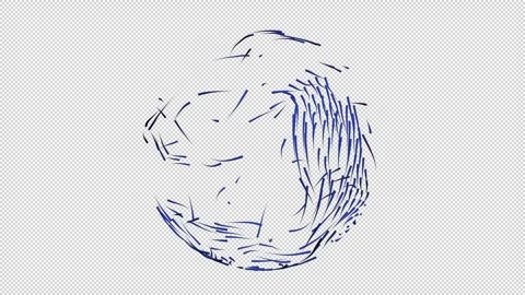 Lines moving on a sphere Stock Footage 334979654