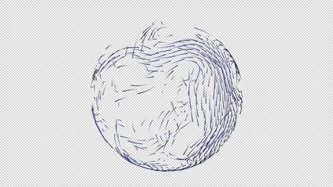 Lines moving on a sphere Stock Footage 334979695