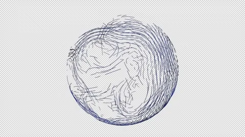 Lines moving on a sphere Stock Footage 334979802