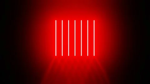 Lines neon red 3d render illustration 4k video looping Stock Footage 282561227