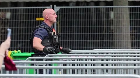 Lines in Paris to access the opening ceremony of the Olympic Games, París, FR -  Stock Footage 280259993