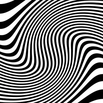 Lines pattern with distortion. Abstract geometric illustration. Stock Illustration