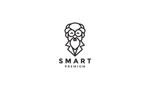 Lines professor bald science  logo symbol vector icon illustration graphic .. Stock Illustration