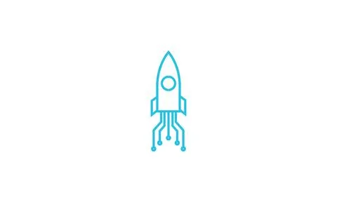 Lines rocket tech logo symbol vector icon illustration graphic design Stock Illustration