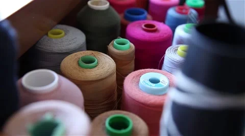 Lines of rollers for sewing Stock Footage 55913256