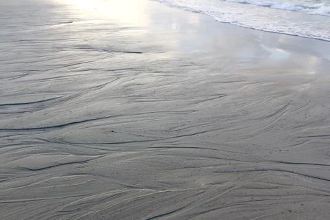 Lines in sand beach Stock Photos