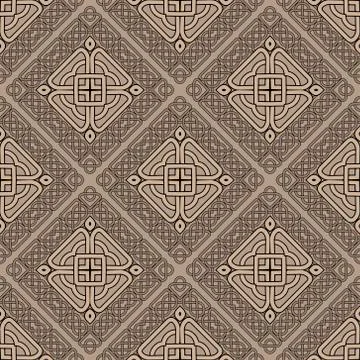 Lines seamless pattern. Celtic ornament. Repeat curved lines grid backdrop. E Stock Illustration