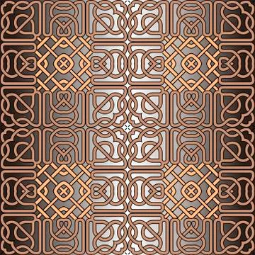 Lines seamless pattern. Celtic ornament. Repeat curved lines grid backdrop. E 스톡 일러스트