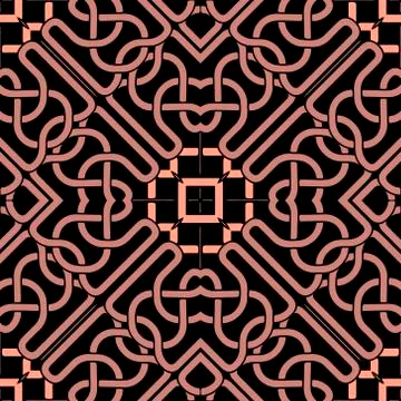 Lines seamless pattern. Celtic ornament. Repeat curved lines grid backdrop. E Illustrazione stock