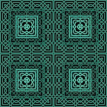 Lines seamless pattern. Celtic ornament. Tartan background. Repeat curved lin Stock Illustration