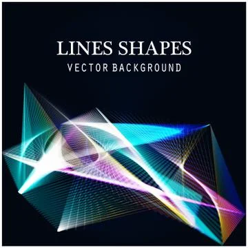 Lines shapes light abstract on blue dark background. Vector expanding light. Stock Illustration