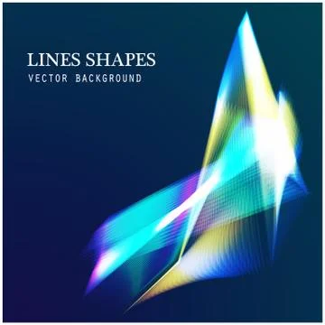 Lines shapes light abstract on blue dark background. Vector expanding light. Stock Illustration