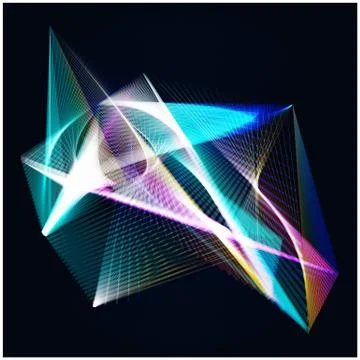 Lines shapes light abstract on blue dark background. Vector expanding light. Stock Illustration