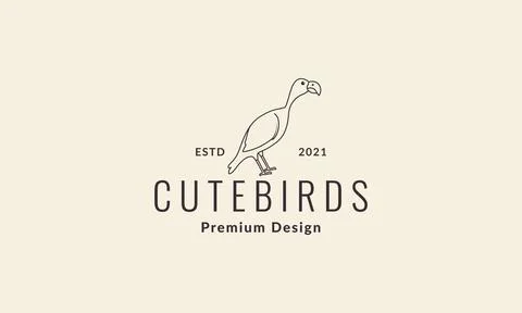 Lines simple bird vulture logo symbol vector icon illustration graphic design Stock Illustration