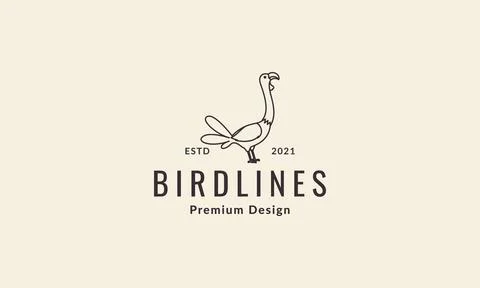 Lines simple bird vulture logo symbol vector icon illustration graphic design Illustrazione stock
