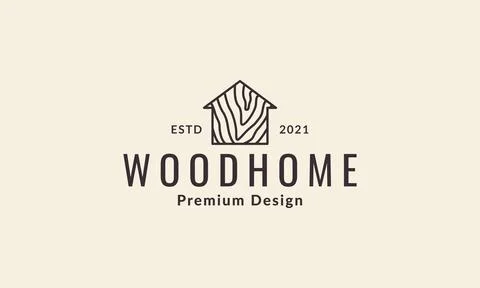 Lines simple home with wood pattern logo vector symbol icon design illustrati Stock Illustration