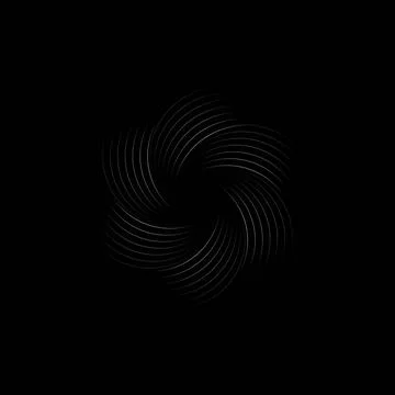 Lines spiral to the center, Vector logo element, Camera shutter design イラスト素材