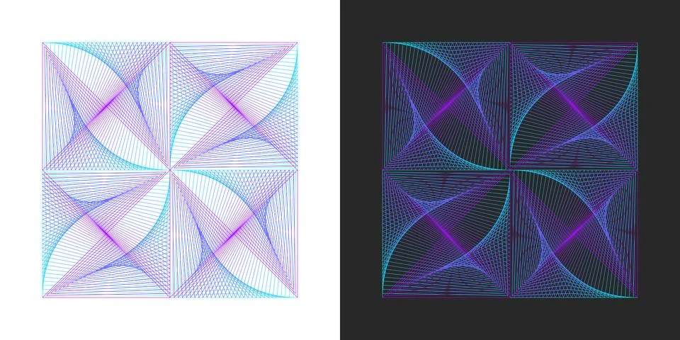Lines in square logo, illustration, vector Stock Illustration
