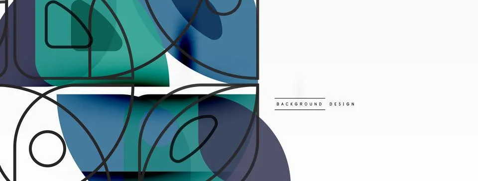 Lines, squares, circles and triangles. Geometric abstract background for Stock Illustration