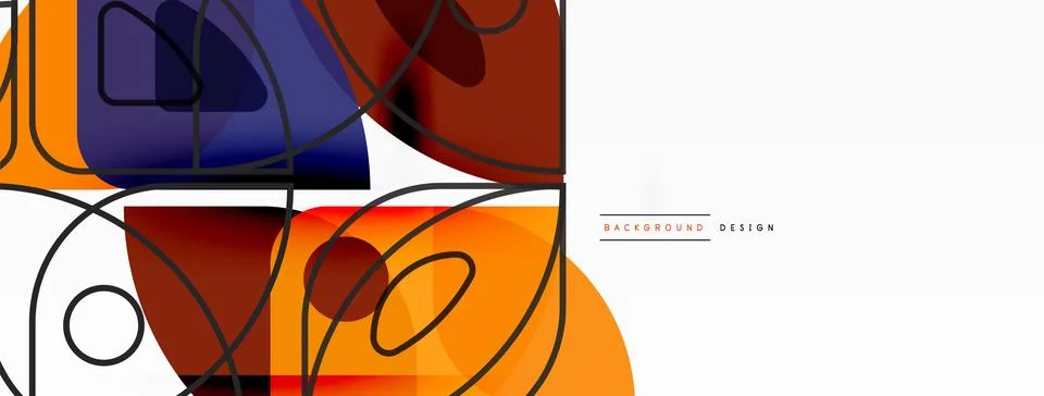 Lines, squares, circles and triangles. Geometric abstract background for 库存插图