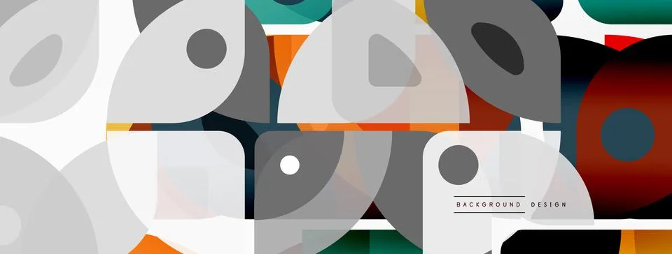Lines, squares, circles and triangles. Geometric abstract background for Illustrazione stock