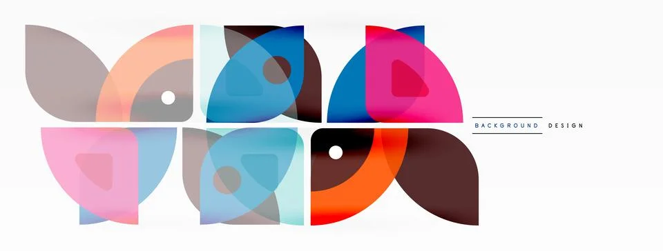 Lines, squares, circles and triangles. Geometric abstract background for 스톡 일러스트