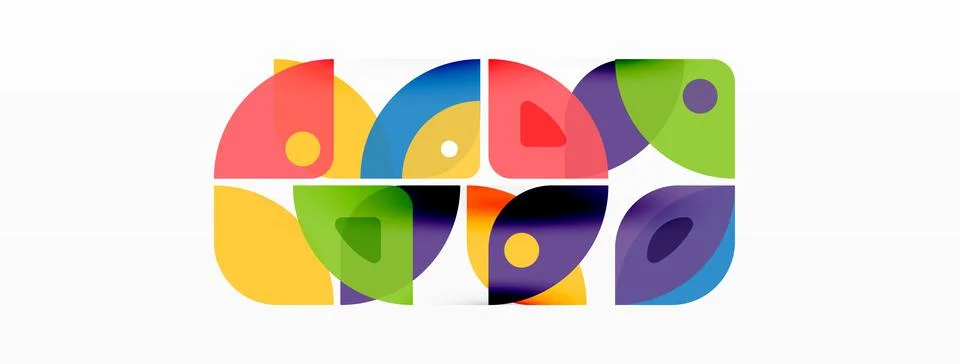 Lines, squares, circles and triangles. Geometric abstract background for Illustrazione stock