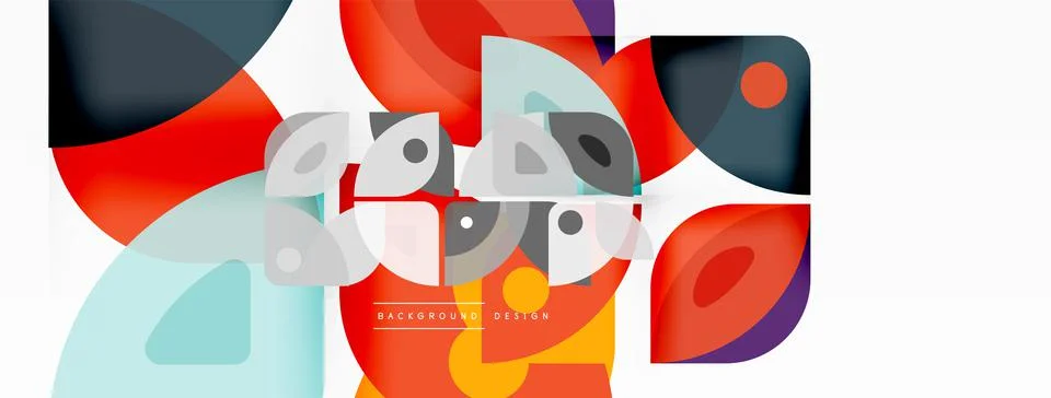 Lines, squares, circles and triangles. Geometric abstract background for Illustrazione stock