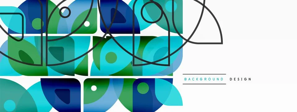 Lines, squares, circles and triangles. Geometric abstract background for Stockillustratie