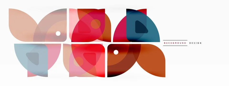 Lines, squares, circles and triangles. Geometric abstract background for Illustrazione stock