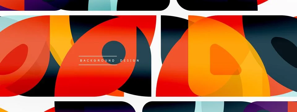 Lines, squares, circles and triangles. Geometric abstract background for Stock Illustration
