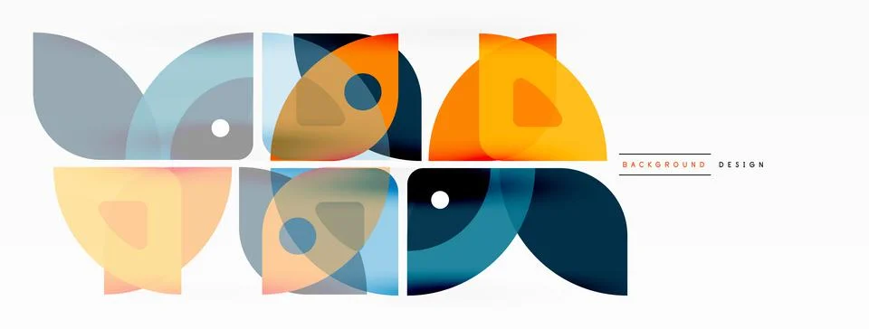 Lines, squares, circles and triangles. Geometric abstract background for Stock Illustration