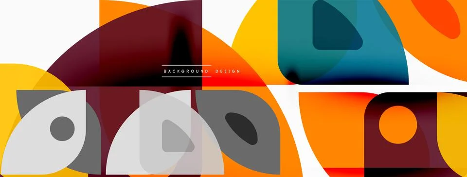 Lines, squares, circles and triangles. Geometric abstract background for 스톡 일러스트