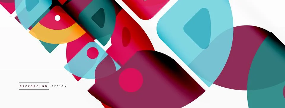 Lines, squares, circles and triangles. Geometric abstract background for Stock Illustration