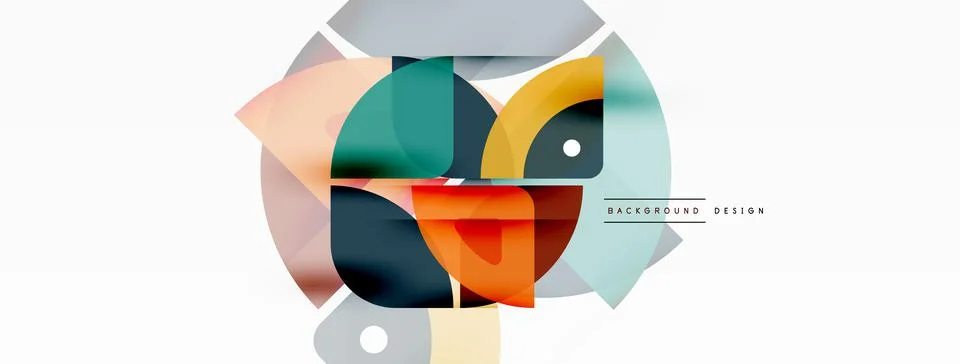 Lines, squares, circles and triangles. Geometric abstract background for Illustrazione stock