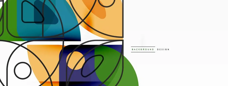 Lines, squares, circles and triangles. Geometric abstract background for Stock Illustration