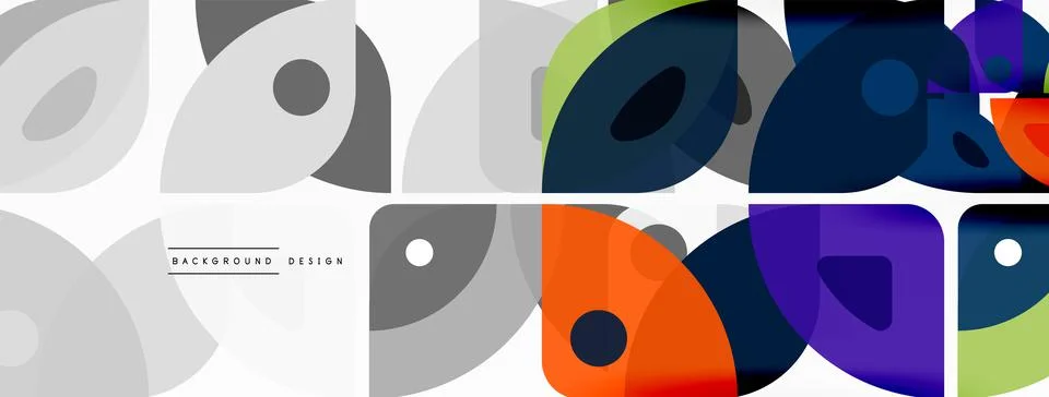 Lines, squares, circles and triangles. Geometric abstract background for Stock Illustration