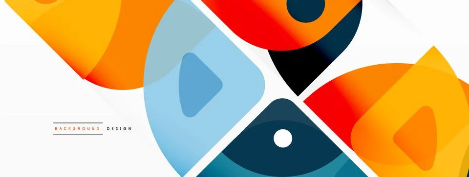 Lines, squares, circles and triangles. Geometric abstract background for Stock Illustration