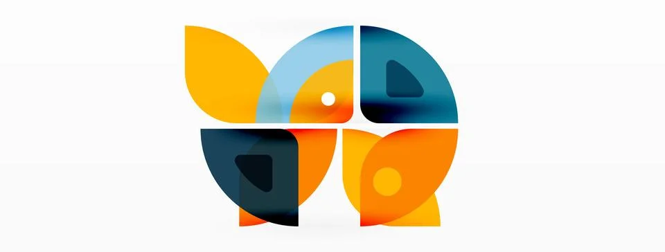 Lines, squares, circles and triangles. Geometric abstract background for Illustrazione stock