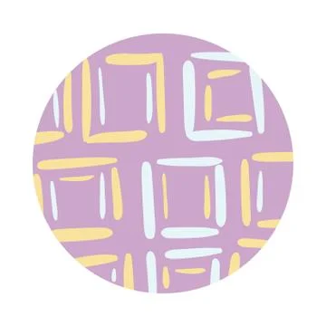 Lines squares organic pattern block style Stock Illustration