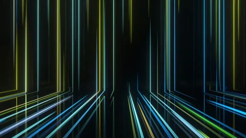 Lines stripes neon color path glow. Seamless Futuristic animation Stock Footage 292107311