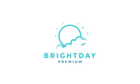 Lines sun day light with cloud logo vector icon illustration design Stock Illustration